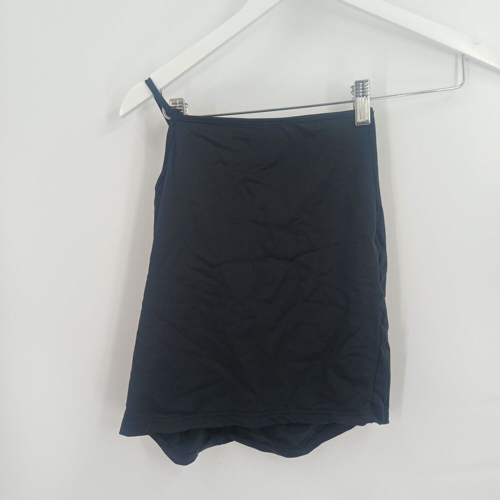 womens shein one shoulder Black Camisole Tank Top spaghetti Strap Size S